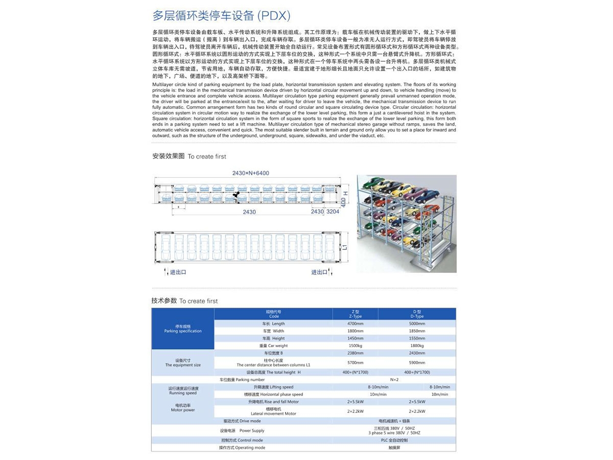 多層循環類停車設(shè)備(PDX)